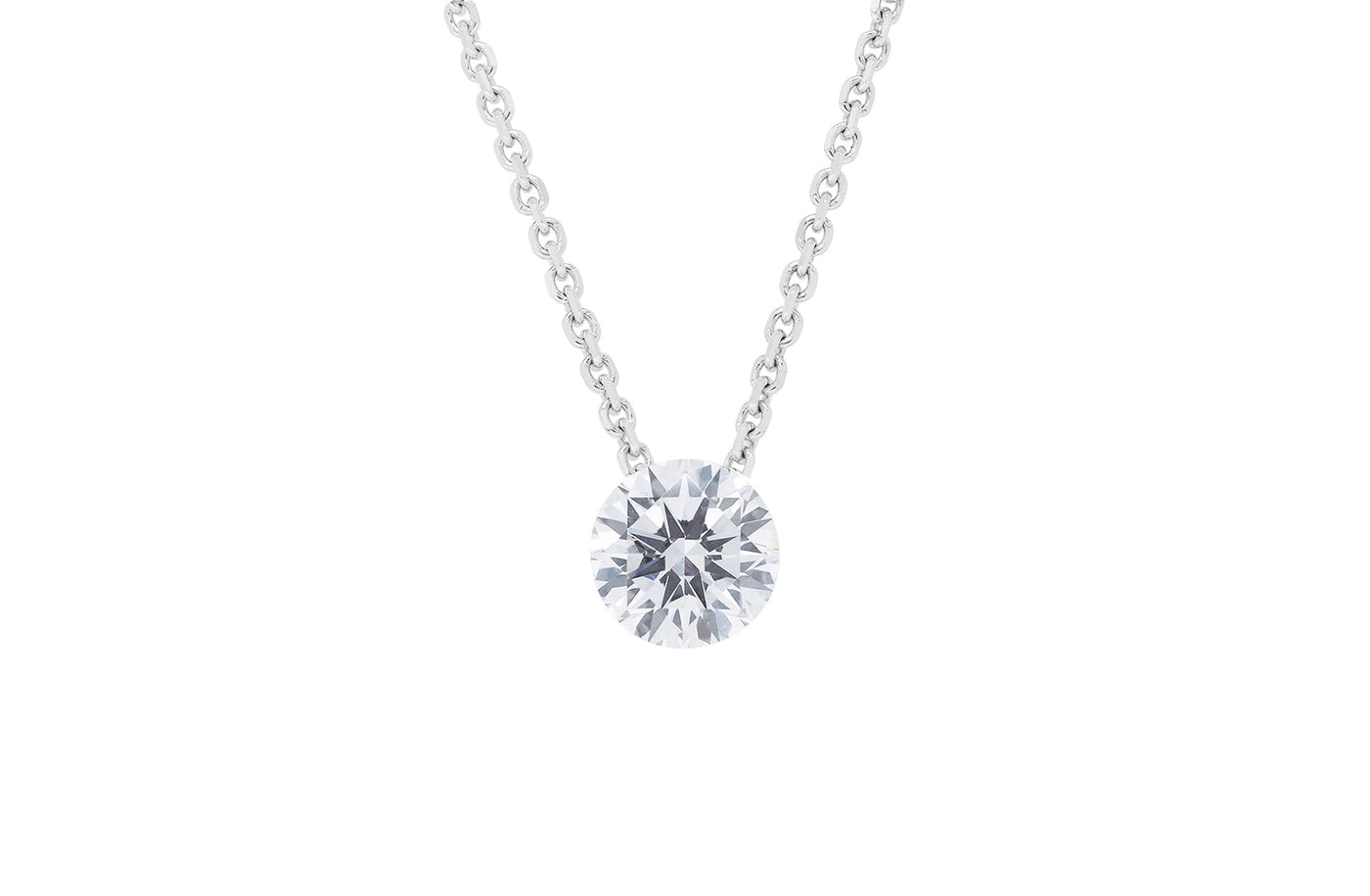 The Floeting® Diamond Pendant in White Gold | 0.54ct 