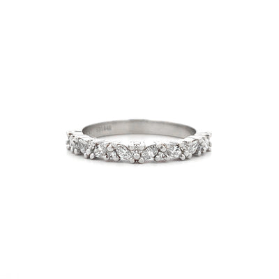 Marquise and Brilliant Cut Diamond Set Ring in Platinum | 0.33ctw