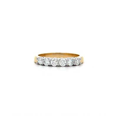 Diamond Set Six Stone Ring in Yellow Gold | 0.60ctw