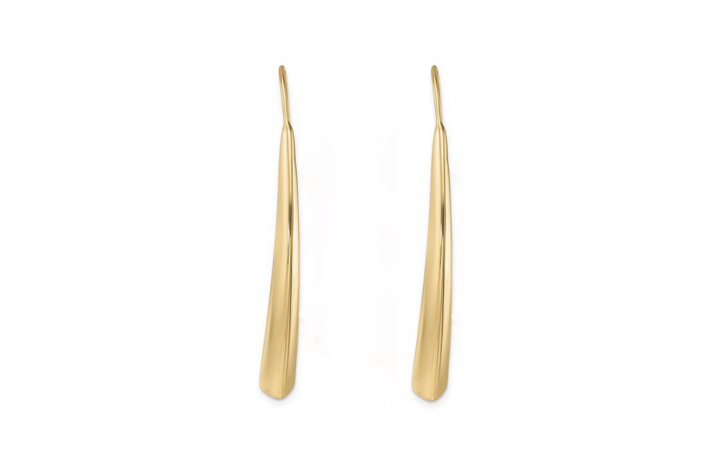 Hollow Knife Edge Threader Earrings in Yellow Gold