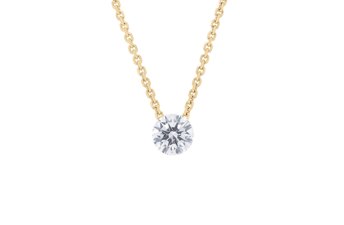 The Floeting® Diamond Pendant in Yellow Gold | 0.34ct G VVS2