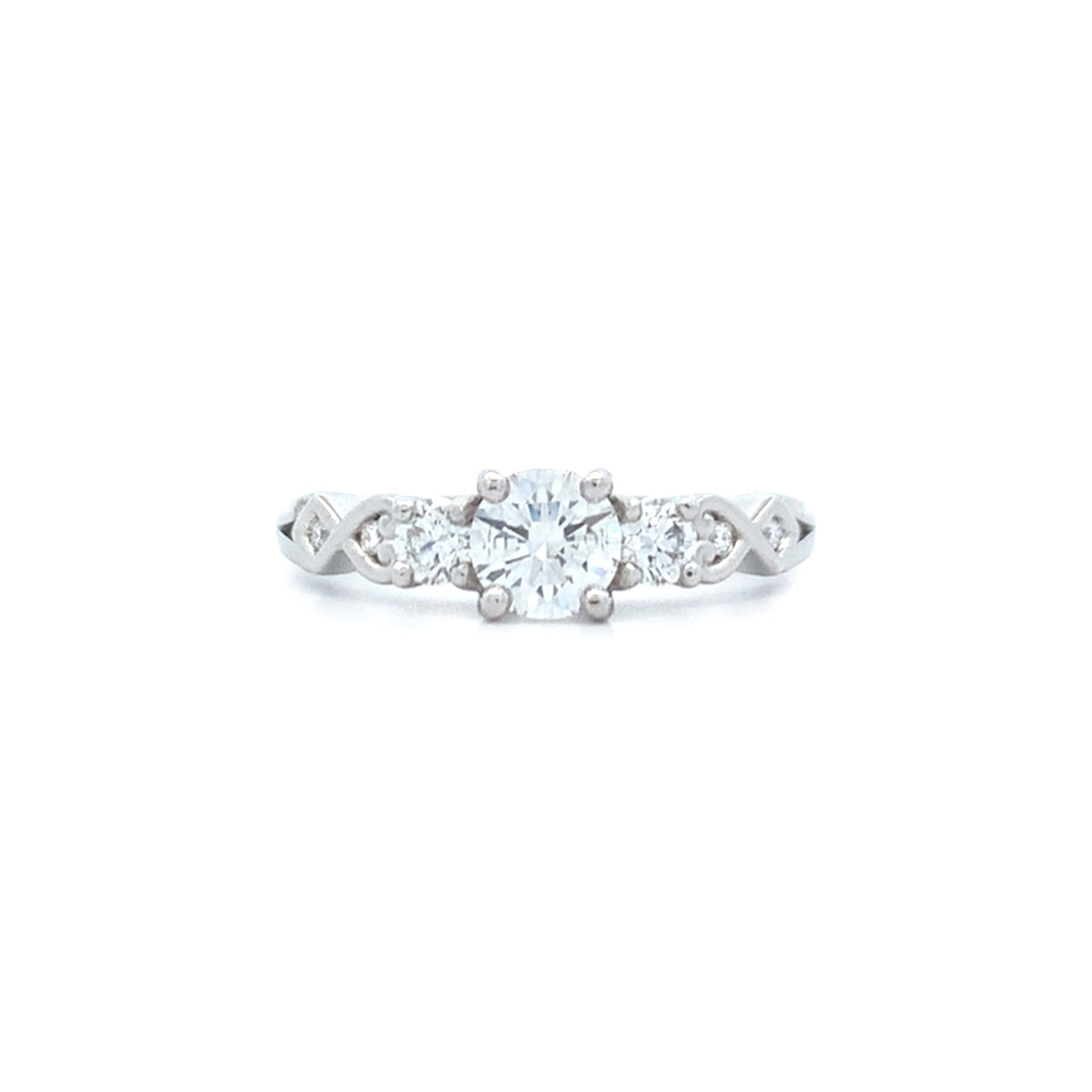 Baile: Brilliant Cut Diamond Three Stone Ring in Platinum | 0.72ctw