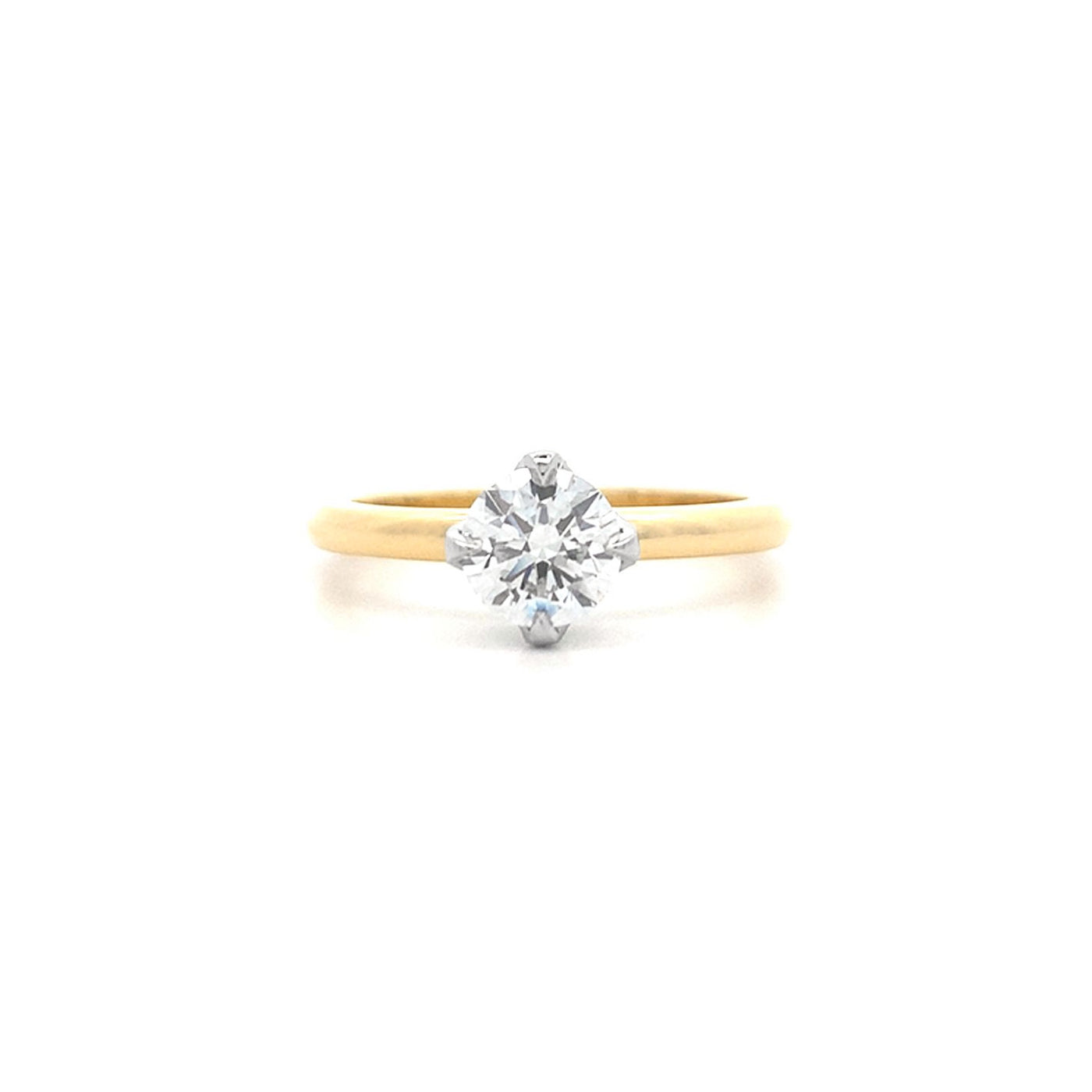 Compass: Brilliant Cut Diamond Solitaire Ring in Yellow Gold | 0.80ct H VS1