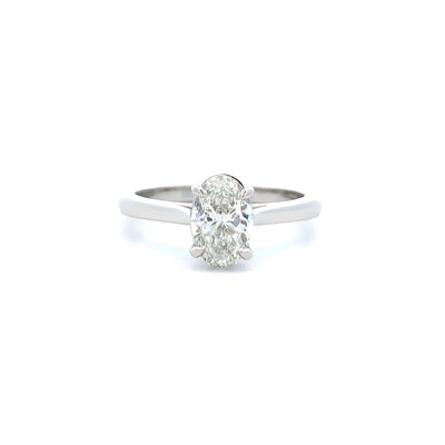 Alice: Oval Cut Diamond Solitaire Ring in Platinum | 1.01ct J VS2