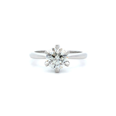 Brilliant Diamond Six Claw Solitaire Ring in Platinum | 1.23ct I I1