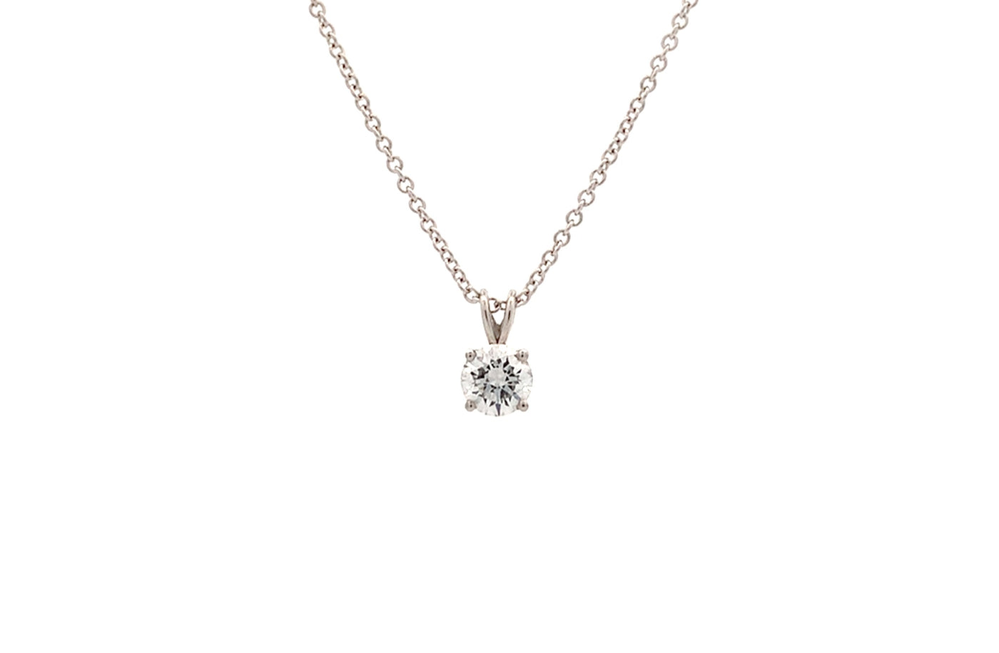 Brilliant Cut Diamond Solitaire Pendant in White Gold | 0.50ct I SI1