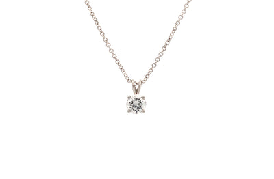 Brilliant Cut Diamond Solitaire Pendant in White Gold | 0.50ct I SI1