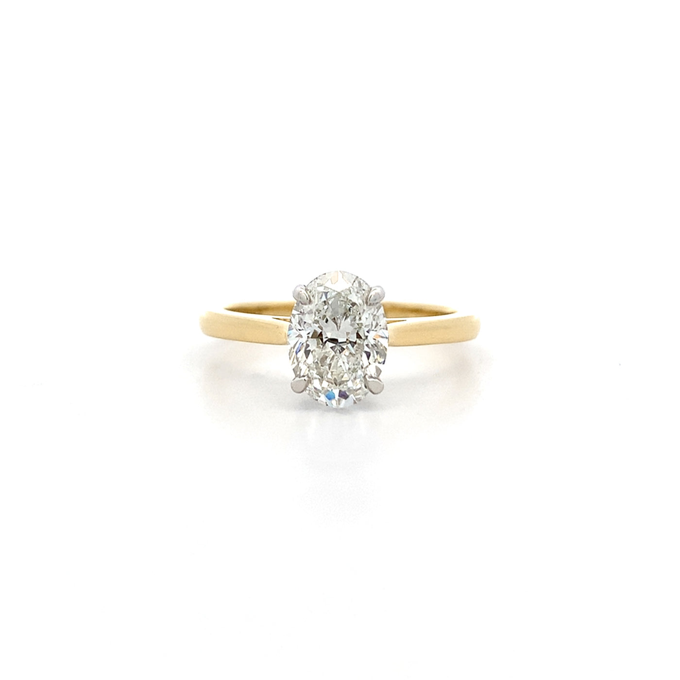 Alice: Oval Cut Diamond Solitaire Ring in Yellow Gold | 1.50ct I VS2