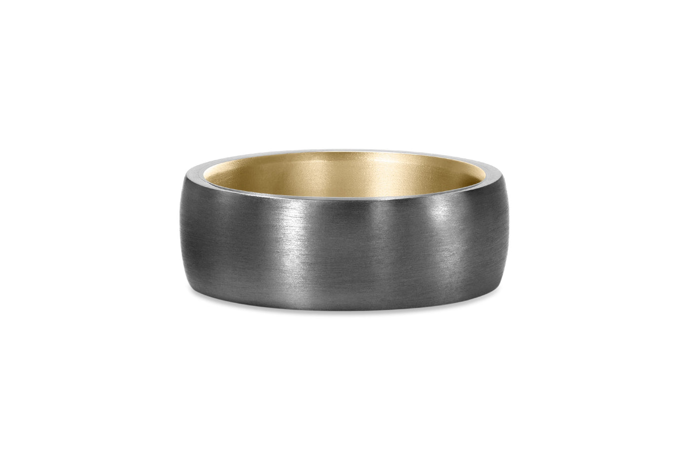 Brushed Tantalum Ring with Gold Inner