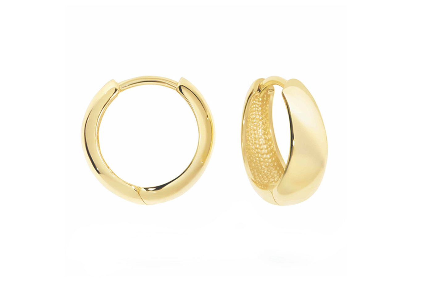 Tapered Huggie Earrings in Gold