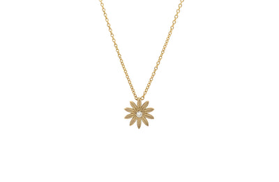 Daisy Diamond Pendant in Yellow Gold | 0.03ct