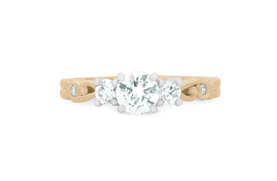 Furl: Brilliant Cut Diamond Three Stone Ring