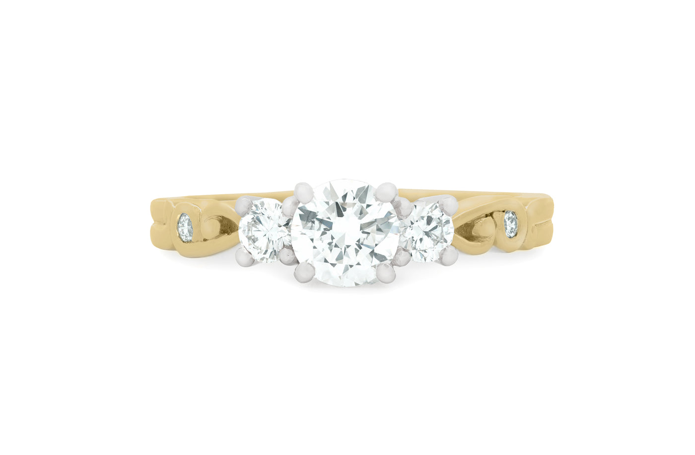 Furl: Brilliant Cut Diamond Three Stone Ring