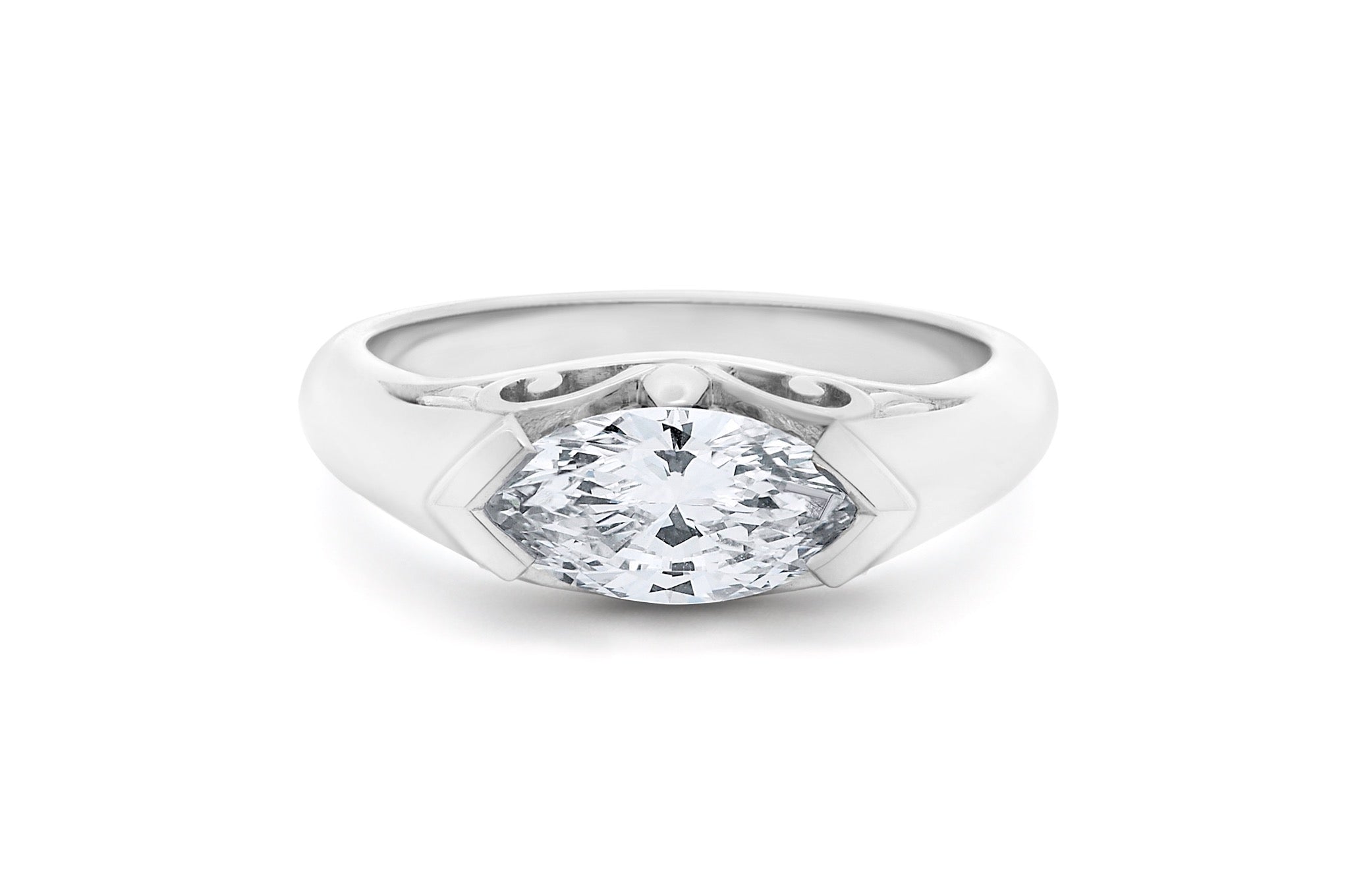 Mens marquise diamond on sale ring