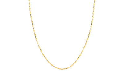 Diamond-Shaped Flat Link Necklace in Yellow Gold