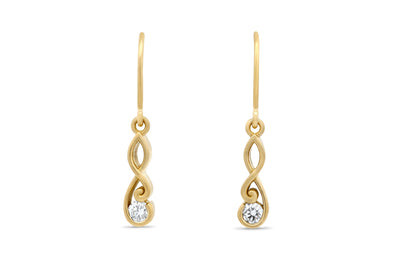 Poipoi: Diamond Drop Earrings in Yellow Gold | 0.32ctw