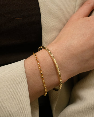 Oval Belcher Chain Bracelet in 9ct Gold