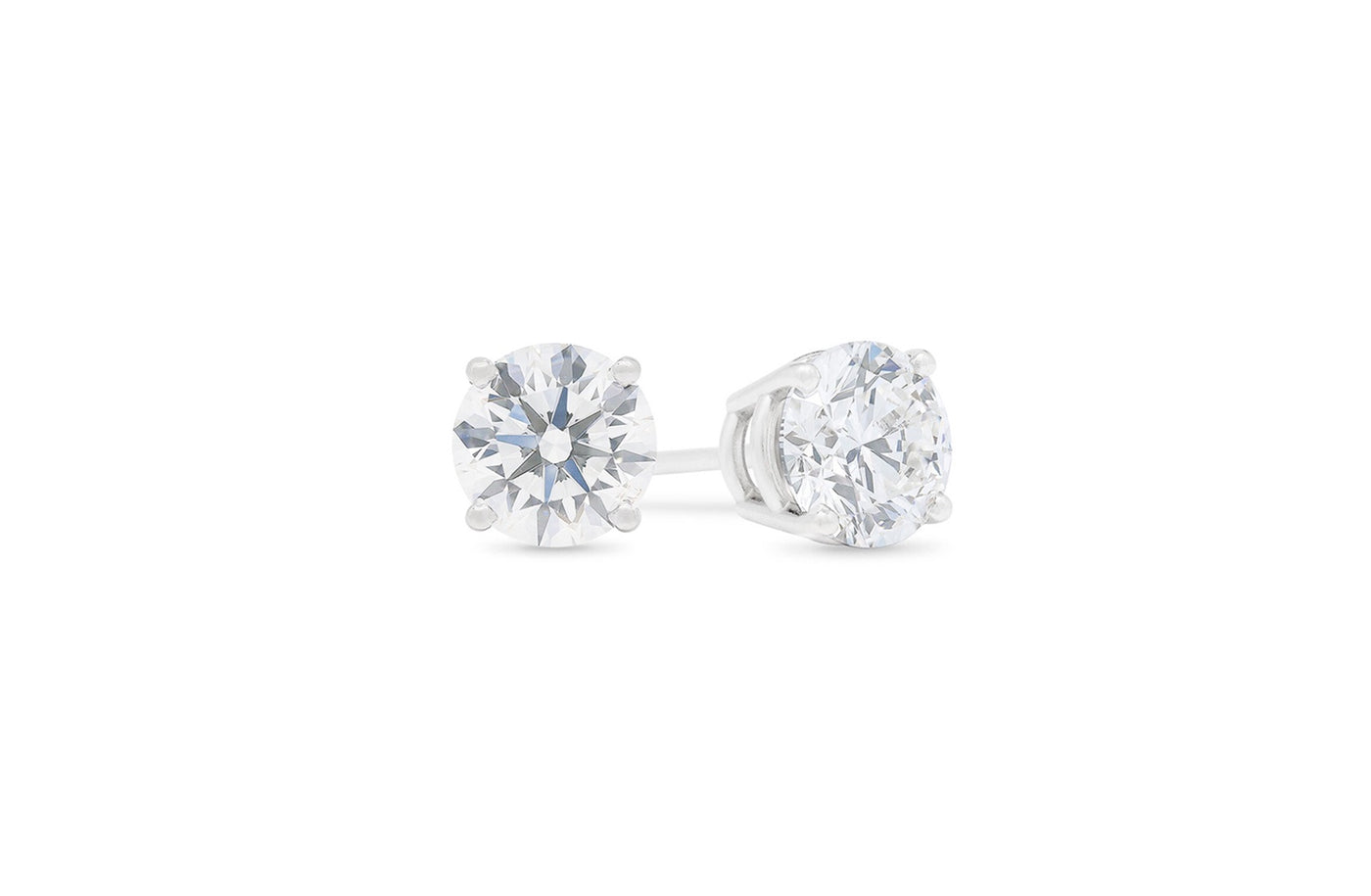 Brilliant Cut Diamond Claw Set Stud Earrings in 14ct White Gold | 0.60ctw