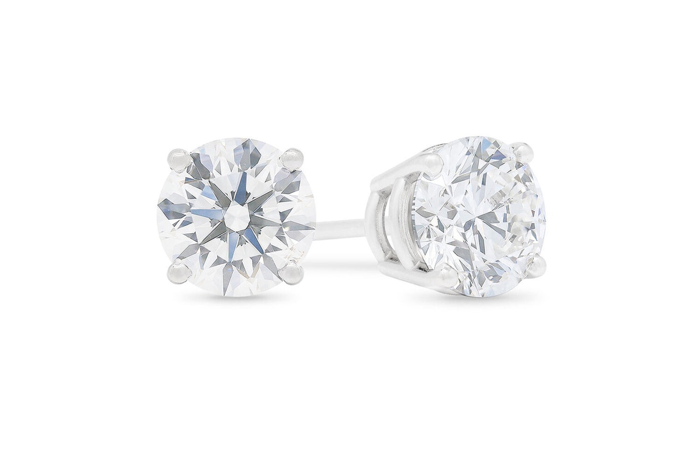 Brilliant Cut Diamond Claw Set Stud Earrings in Platinum | 3.00ctw