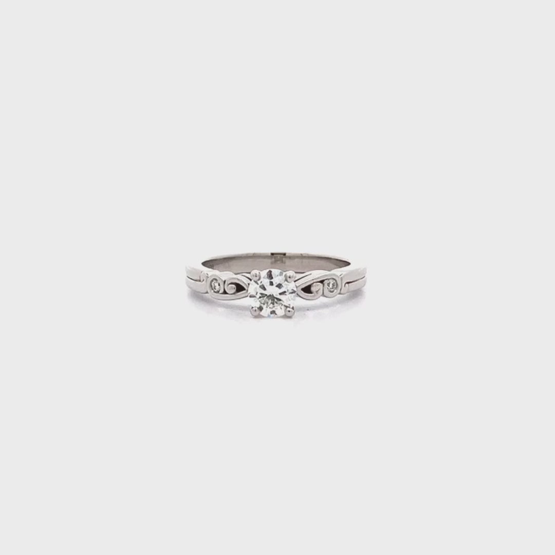 Furl: Brilliant Cut Diamond Solitaire Ring in Platinum | 0.52ctw