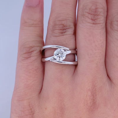 Infinity: Brilliant Cut Diamond Solitaire Ring in Platinum | 0.90ct D VVS2