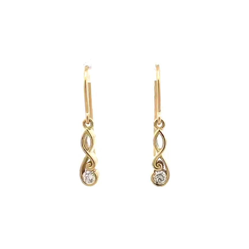 Poipoi: Diamond Drop Earrings in Yellow Gold | 0.32ctw