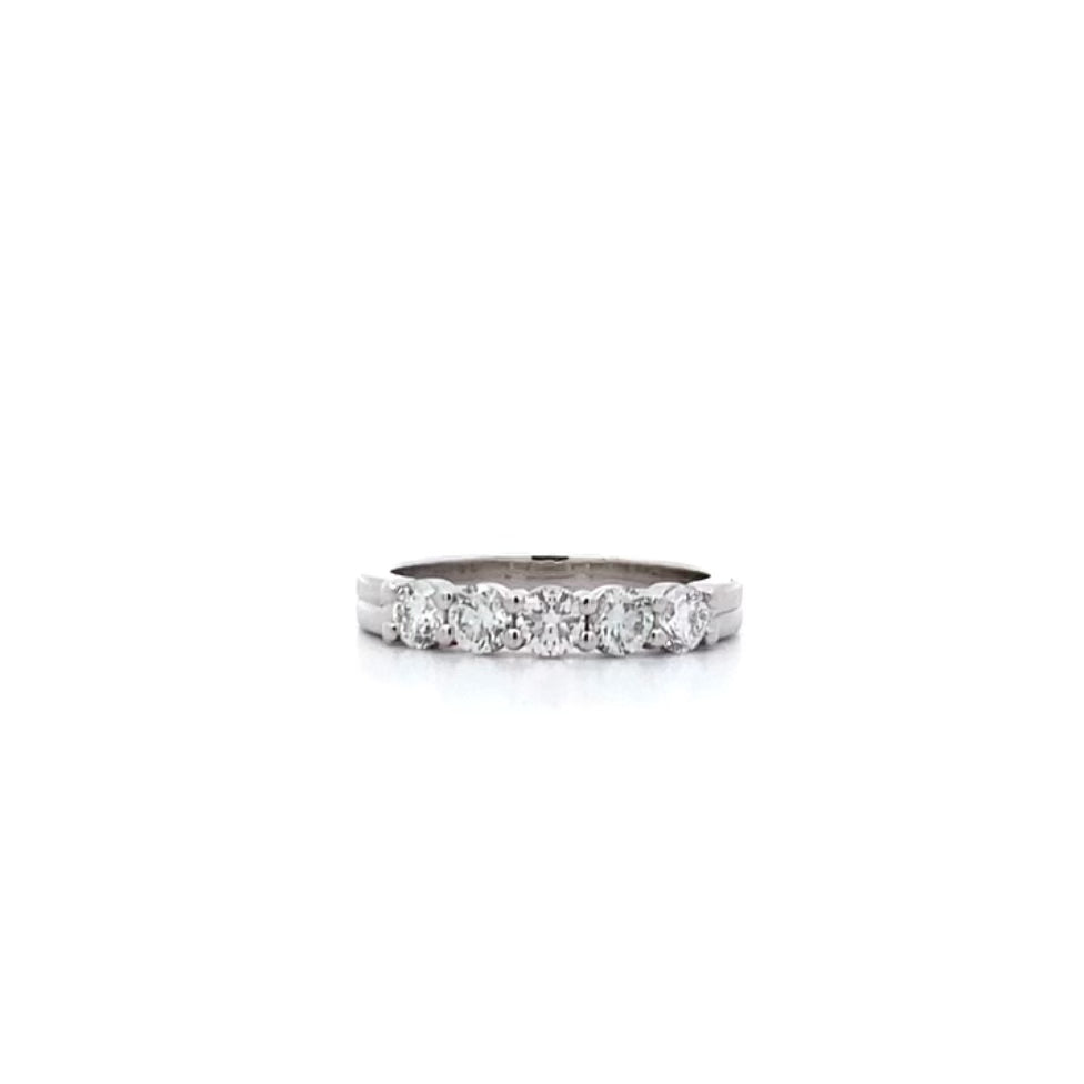 Furl: Diamond Set Five Stone Eternity Ring in Platinum | 0.80ctw