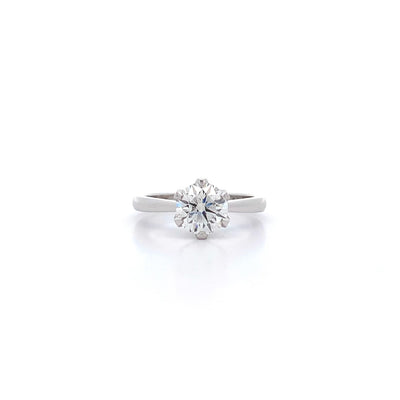 Bliss: Brilliant Cut Diamond Solitaire Ring in Platinum | 1.60ct