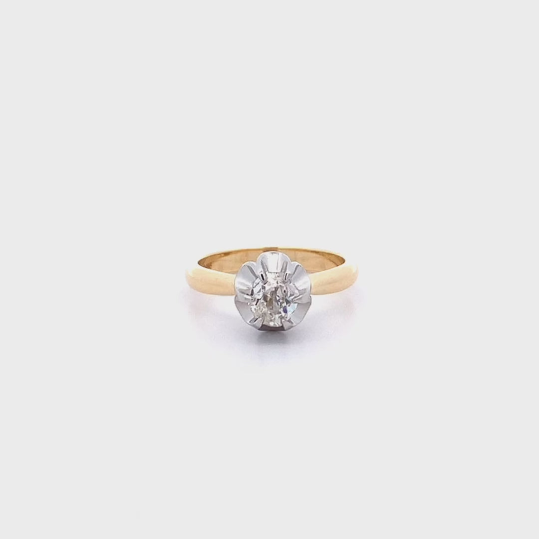 Magnolia: Diamond Solitaire Ring in Yellow Gold | 0.69ct