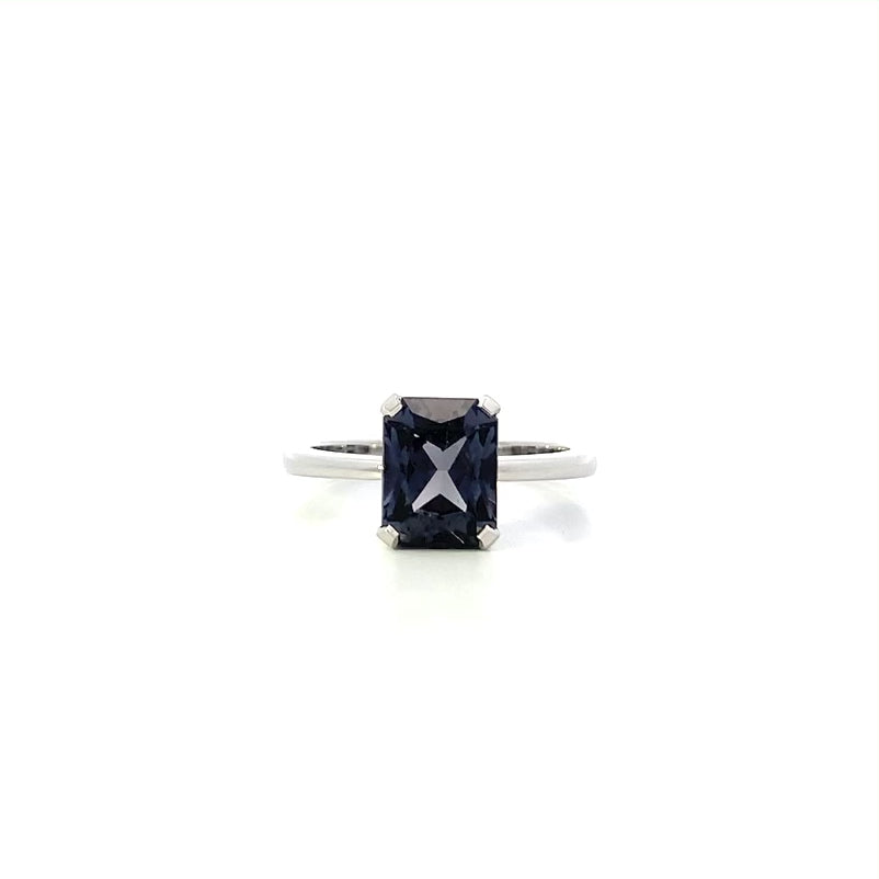 Grey Spinel Solitaire Ring in Platinum | 2.42ct