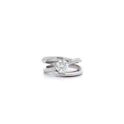 Infinity: Brilliant Cut Diamond Solitaire Ring in Platinum | 0.90ct D VVS2