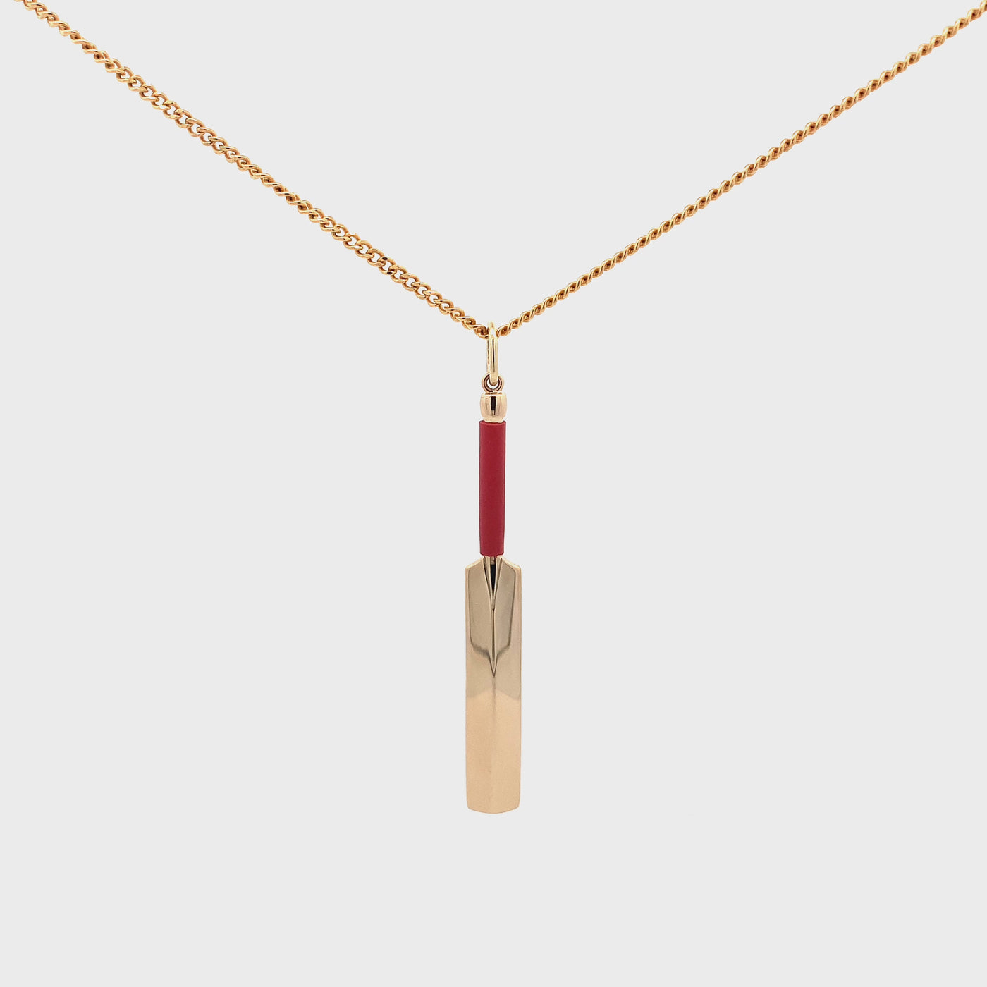 Model Cricket Bat Pendant in Yellow Gold