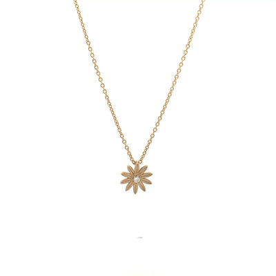 Daisy Diamond Pendant in Yellow Gold | 0.03ct