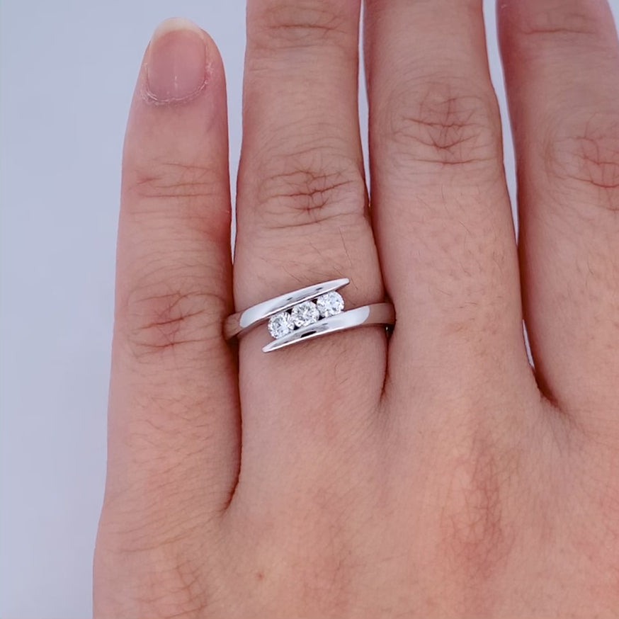 Embrace: Brilliant Cut Diamond Three Stone Ring in Platinum | 0.30ctw