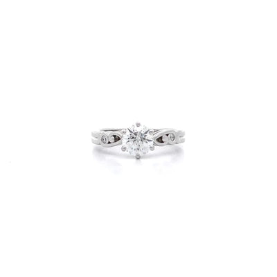 Furl: Brilliant Cut Diamond Solitaire Ring in Platinum | 0.90ct