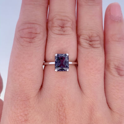 Grey Spinel Solitaire Ring in Platinum | 2.42ct