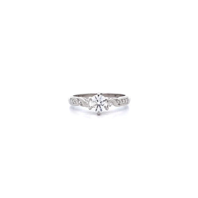 Mockingbird: Brilliant Cut Diamond Solitaire Ring in Platinum