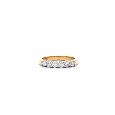 Diamond Set Six Stone Ring in Yellow Gold | 0.60ctw