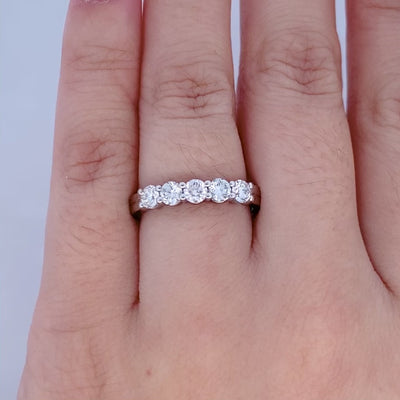 Furl: Diamond Set Five Stone Eternity Ring in Platinum | 0.80ctw