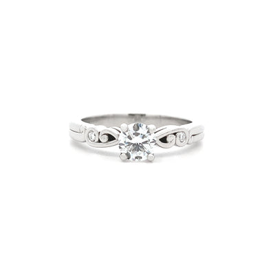 Furl: Brilliant Cut Diamond Solitaire Ring in Platinum | 0.52ctw