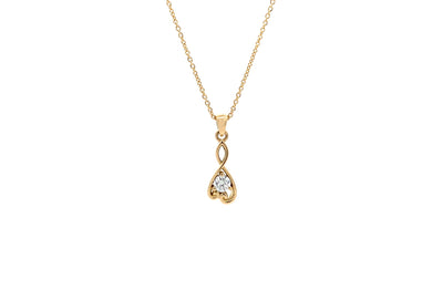 Pania: Brilliant Cut Brilliant Cut Diamond Pendant in Yellow Gold | 0.18ct G SI2