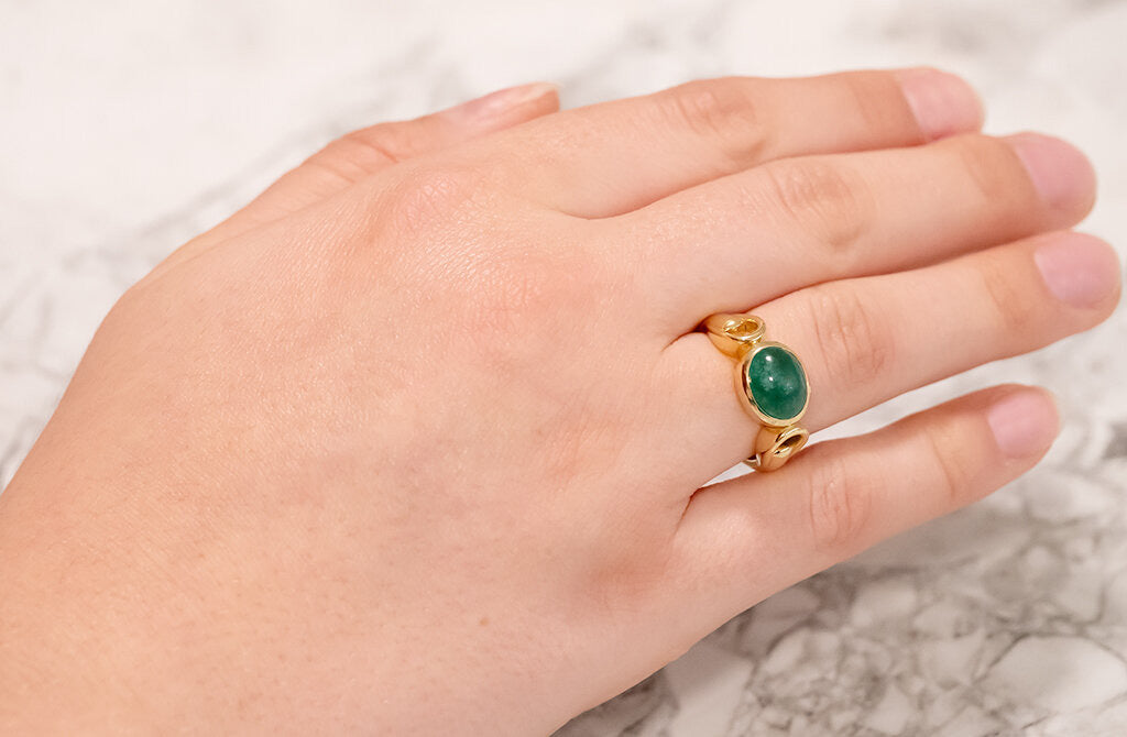 Cabochon Emerald Dress Ring